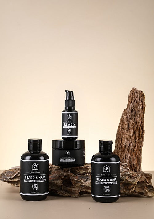 Bundle Package [Shampoo, Conditioner, Comb,Beard Derma Roller, Beard Balm]