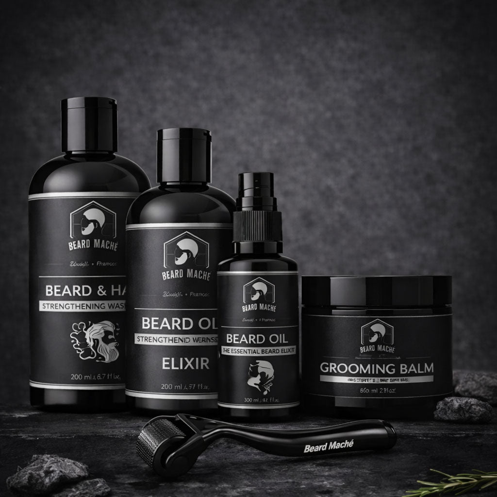 Bundle Package [Shampoo, Conditioner, Comb,Beard Derma Roller, Beard Balm]